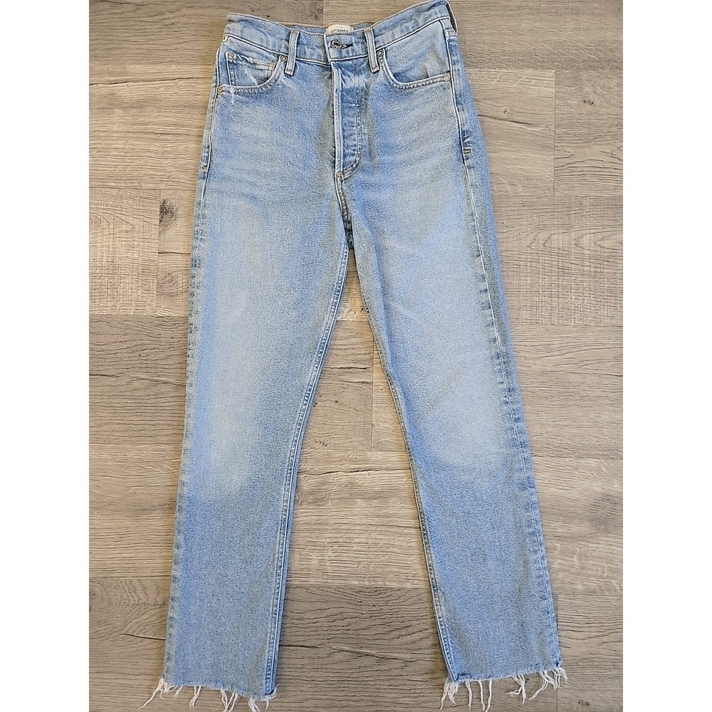Citizens of‎ Humanity Charlotte Crop Jeans Light Wash Size 24 Raw Hem Button Fly